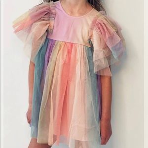 Lola and the Boys Sunset Rainbow Tulle Dress
